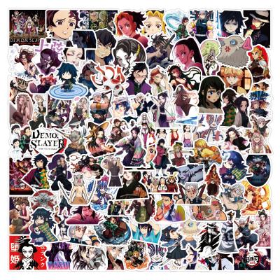 China Waterproof+Eco-friendly 100pcs Waterproof Vinyl Die Cut Decorative Demon Slayer Anime Stickers For Car Motorcycle Bicycle Luggage Sticker for sale