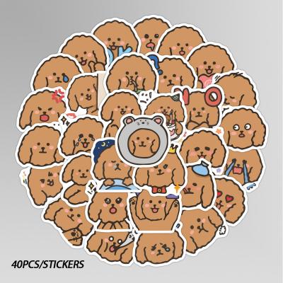 China Cartoon Sticker 40 Cartoon Poodle Stickers Die Cut Decals Vinyl Cell Phones Water Waterproof Cups Computer Print Decorative Decals for sale