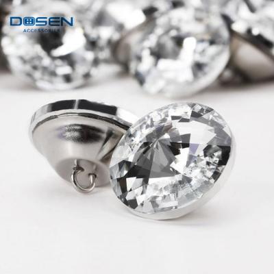 Chine Hot Sale 25mm Viable Crystal Rhinestone Decorative Jean Button à vendre