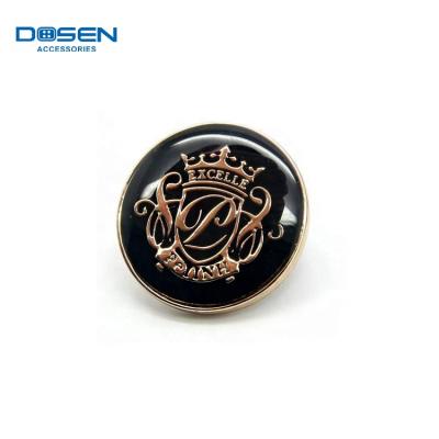 Cina 2019 hot sale dry cleaning epoxy dome sewing button for garment manufacturer in USA, nickel free laser marked logo button in vendita