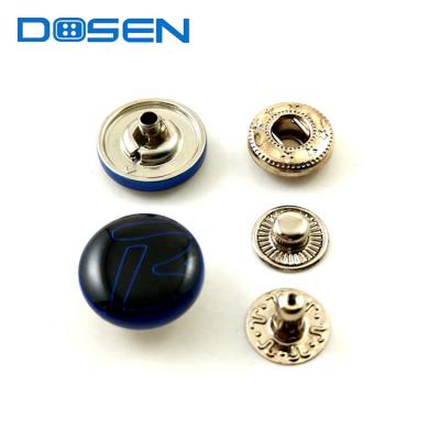 China LOW MOQ 15mm Decorative Custom Black Metal Snap Button Dry Cleaning Fashion For Jeans for sale