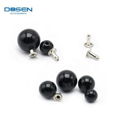 China Custom Pearl Metal Nickel Free Rivets Studs Punk Fork Snap Button Decorations For Clothing Shoes Denim Bag en venta