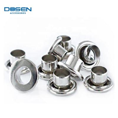 China Flat Surface Nickel Free Silver Shoes Lace Up Brass Eyelets Punch Ring Rivets For Clothing Canvas Handbags Garment Grommets en venta