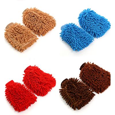 China Sustainable High Quality Super Microfiber Decontamination Artifact Chenille Cleaning Cloth Glove For Car for sale