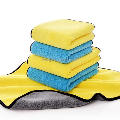 China Tablet Double Thicker Dual Purpose Super Absorbent Soft Clean Microfiber Towel for sale