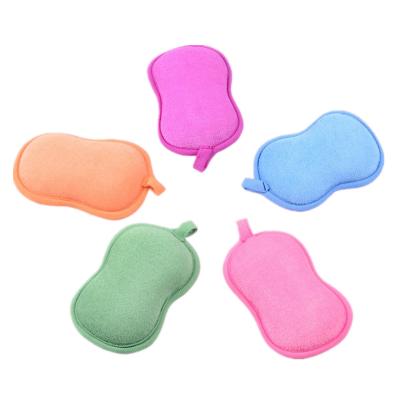 China EXFOLIATING Cute Back Microfiber Baby Rub Bath Ball Rub Towels Kids Thicken Strong Exfoliate Bath Towel Baby Sponge Bath Cloth for sale