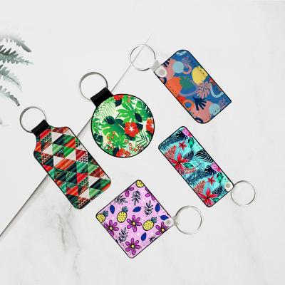 China Promotion Gift Super Quality Customized Sublimation Double Side Printable Blank PU Leather Key Chain for sale