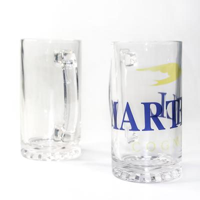 China Different materials are various available promotional sublimation good quality 16 oz transparent shiny glass beer mug for sale