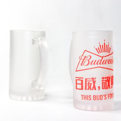 China Different materials are 2021 available new technology new ware sublimation 16oz professional hot glass beer mug for sale