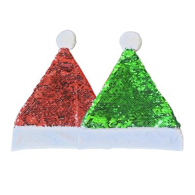 China Christmas Party Supplies 2021 Latest Arrival Hot Product Christmas Hat Sublimation Masks Christmas Sequin Hat For Christmas Party Event for sale