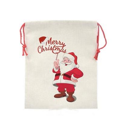 China Christmas Decoration Supplies Christmas Santa Sack Sublimation Canvas Santa Sack Blanks for sale