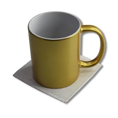 China Sublimation Coasters Sublimation Popular Square White Substantial Table Cloth Coaster For Coffee Cup for sale