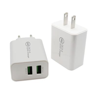 China OUTPUT Dual USB QC 3.0 Quick Charger AC/DC Adapter Quick Wall Charger for sale