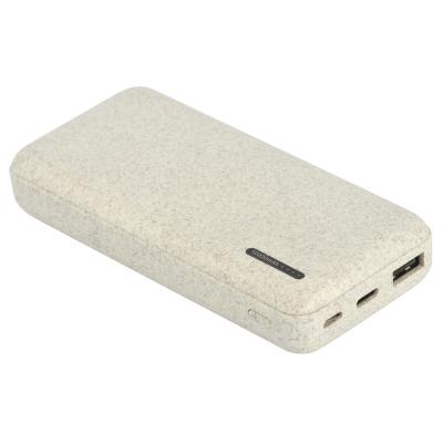 China Portable LED Compact 10000mAh Power Bank Made From Eco-friendly Wheat Straw Material for sale