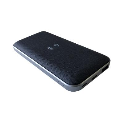 China High Capacity with Promotional Gift 10000mAh 8000mAh Fast Charger PU Cloth Wireless Power Bank for sale