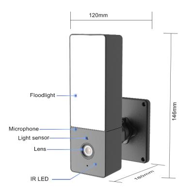 China Tuya IP Security WiFi Courtyard Wall LED Light Camera Home Smart Outdoor Waterproof Wifi PIR Sensor Lamp 1080P Wireless WiFi Camera for sale