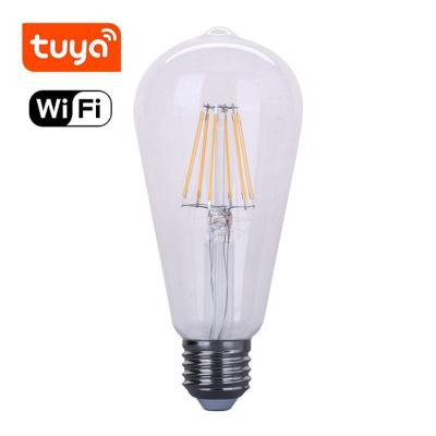 China Smart Hotel Tuya Smart LED Wifi Bulb ST64 6W 7W 8W Tuya Bulb for sale