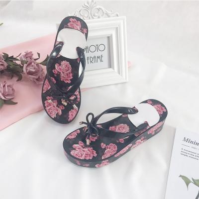 China Wholesale Women's Summer High Heel Slippers Anti-Smell Beach Anti-Slip Rubber Flip Flops Slippers - Buy Girls Wedge Sandals for sale