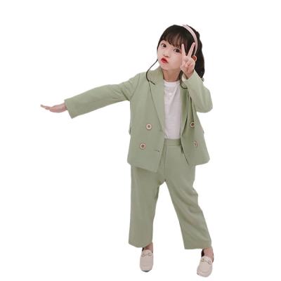 China 100% Self-successful Western Celebrity Children's Web Polyester Parent-child Clothing Girl Spring 2021 Suit Jacket Style Suit Set Two Pieces for sale