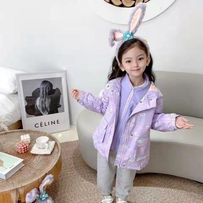 China Autumn and winter new girl's storm waterproof clothes star dew anorak coat girl for sale