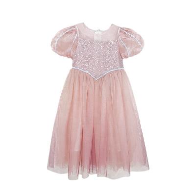 China Anti-wrinkle Summer Baby Princess Clothes Children Birthday Party Wedding Dress Kids Embroidered Boutique Dresses Age for sale