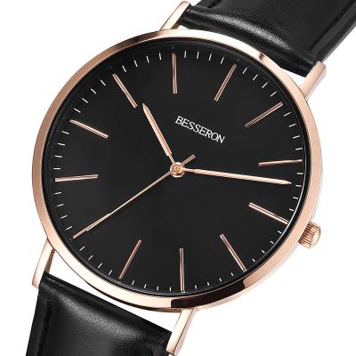 China Hot Selling Luxury Men's Wristwatches 316L Stainless Steel Genuine Leather Waterproof Watch Water Resistant for sale