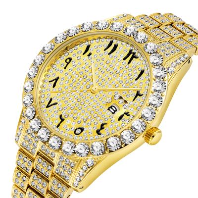 China Custom Logo Hip Hop Day/Date 2022 Watches Man Wristwatches Women Bling Bling Luxury Watches for sale