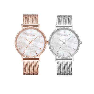 China Latest Classic Slim High Quality Case Women's Watch Water Resistant Rhinestone Stainless Steel Mesh Diamond Elegant Watch for sale