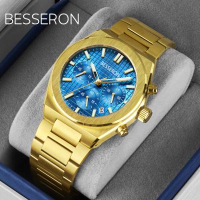 China Auto Date OEM Customize Private Label Stainless Steel Wristwatch Chronograph Business Men Quartz Luxury Watches for sale