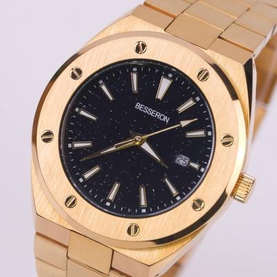 China New Arrival Automatic Analog Luminous Dial Date Quartz Watch Luxury Men Create Your Own Logo Custom Gold Watch for sale