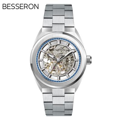 China Custom Brand Luxury Stainless Steel Water Resistant Wristwatch Men's Automatic Mechanical Watches for sale