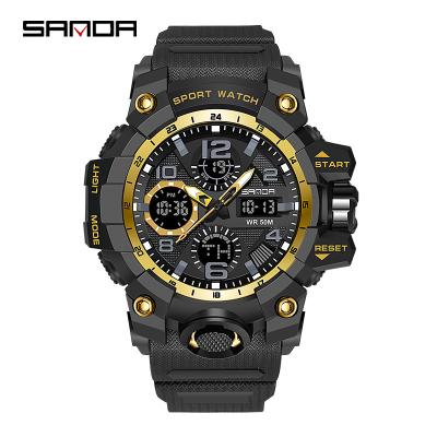 China DANDA 6021 Alarm Fashion 5ATM Chronograph Waterproof Luminous Sports Men's Analog-Digital Watches for sale