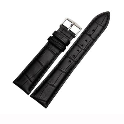 China 3ATM moq Water Resistant 20mm Bottom Watch Band Alligator Real Cow Black Brown Crocodile Leather Straps In Stock Genuine Leather Straps for sale