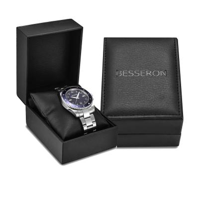 China Custom Watch Packaging Watch Storage Display Gift Box With Logo Black Packaging Box for sale