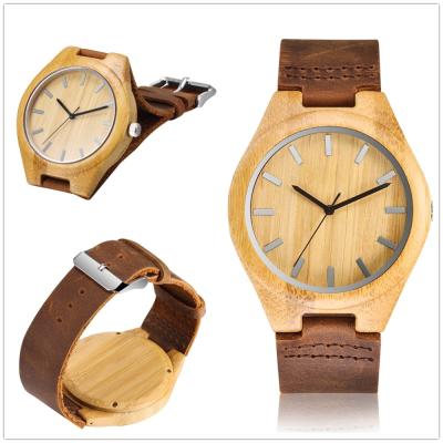 China Non-Specific Fashion Wooden Watch Custom Your Luxury Logo Bamboo Quartz Waterproof 3 Bar Be Well Movt Wooden Hand Watch OEM for sale