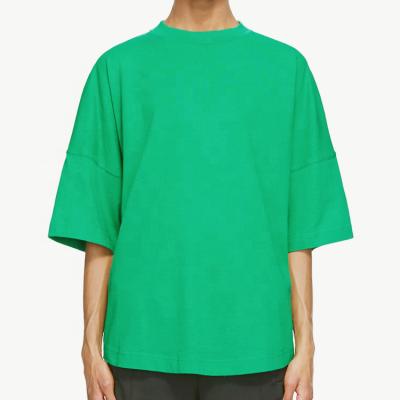 China Green QUICK DRY Custom T Shirt Quality Drop Shoulder Plain Crew Neck T Shirt Oversized Drop Shoulder For Men for sale