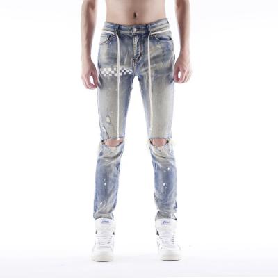 China New Breathable Graphic Customization Street Style Pants Japanese Style Destroy Wash Denim Ripped Jeans Pants For Men for sale