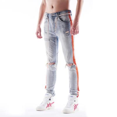 China OEM/ODM Breathable Customized Logo Best Selling Trousers 98% Cotton 2% Elastane Slim Mens Breathable Track Jeans for sale