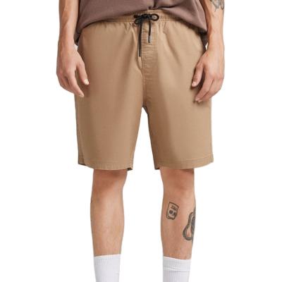 China OEM/ODM Logo Bermuda Cotton Twill Summer Casual Light Weight Khaki Men's Drawstring Shorts Viable Custom Made for sale