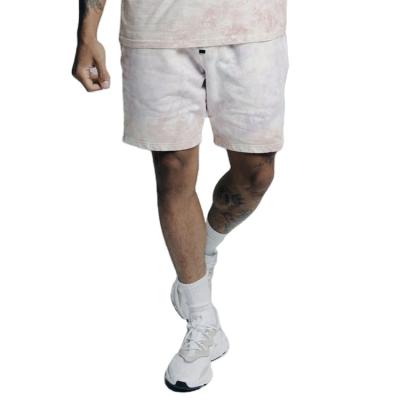 China Viable OEM/ODM Supplier China Stock Pink Purple Tie Dye Shorts Casual Drawstring Men's Breathable Shorts for sale