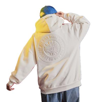 China OEM Oversized Mens Clothing Anti-pilling OEM 3d Emboss White French Terry Heavyweight Bulk Sweatshirts Hoodies Custom Fleece Hoodie 3d Embossed for sale