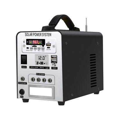 China Power Station Remote Control Portable Solar Generator with Lifepo4 Battery, Radio, Bluetooth Speaker, TF Card Player for sale