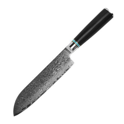 China Viable Hot Selling 7pcs Damascus Steel Blade Chef's Knife Kitchen Knives Set with Ebony Handle for sale