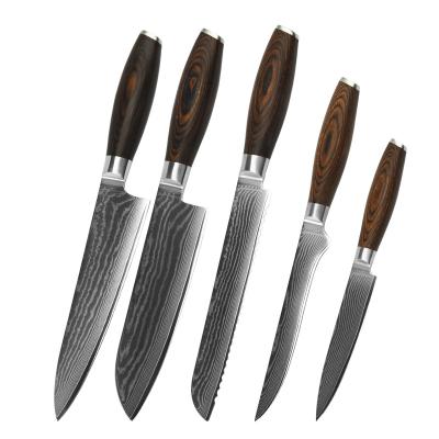 China 8 Inch Chef Cooking Knife Sustainable Profession 67 Layers Damascus Steel Blade Kitchen Knife Set for sale