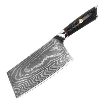 China Viable Original Beach Grit Damascus Steel Kitchen Knife With Pakka Wood Handle for sale