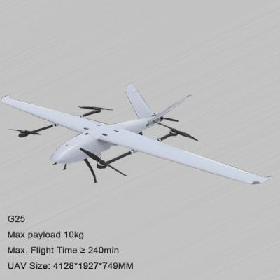 中国 Composite Frame Carbon Fiber Cargo Delivery Drone UAV G25 VTOL Fixed Wing 販売のため