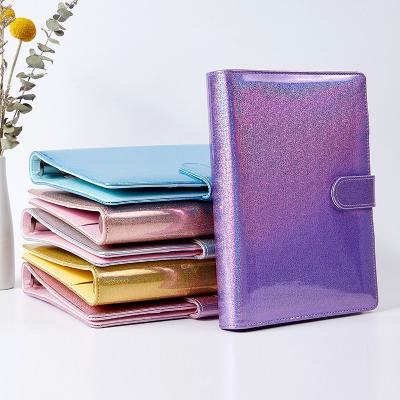 China Custom Leather Soft Leather Binder Soft Cover A5 A6 PU Cover A5 A6 Notebook Diary Holographic Gift Shell for sale