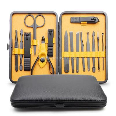 China Finger and Toe Nail Pedicure Pedicure Men's Women Manicure Grooming Set Nail Clipper Leather Travel Kit Case Set for sale