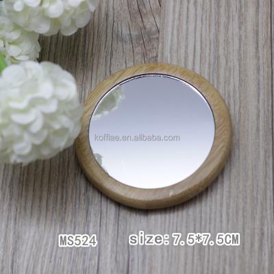 China Factory High Quality Pocket Mirror Pocket The Wooden Log Decratice Mirror for sale