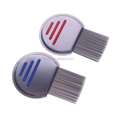 China Home Wholesale Single Lined Double Striped Fluted Stainless Steel Head Lice Comb for sale